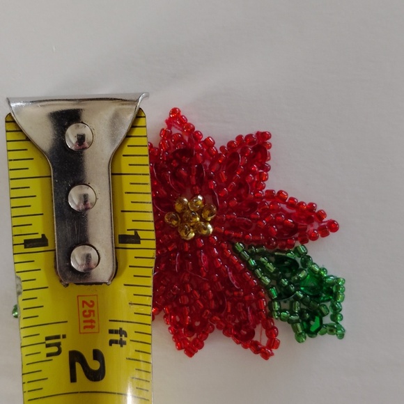 Holiday Poinsettia Beaded Iron on Appliques Bundle of 10 - NEW - Picture 8 of 9
